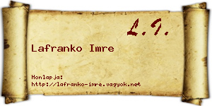 Lafranko Imre névjegykártya